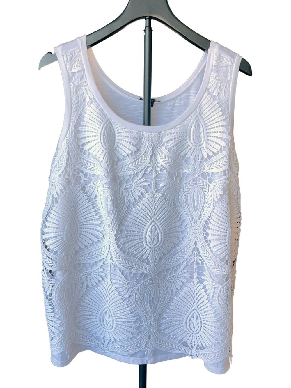 Lane Bryant 18/20 White Crochet Lace Sleeveless Tank Top